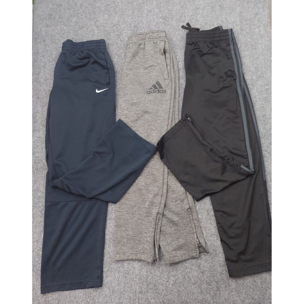 Lot 3 ADIDAS NIKE STARTER Track Pants Mens Medium Zip Ankle Gym Workout Sweat